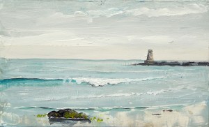 Seacliff Bay, Scotland. Acrylic on 7x5" wood