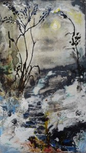 North Wind (2) Mixed media on 8x4.5” wood panel 