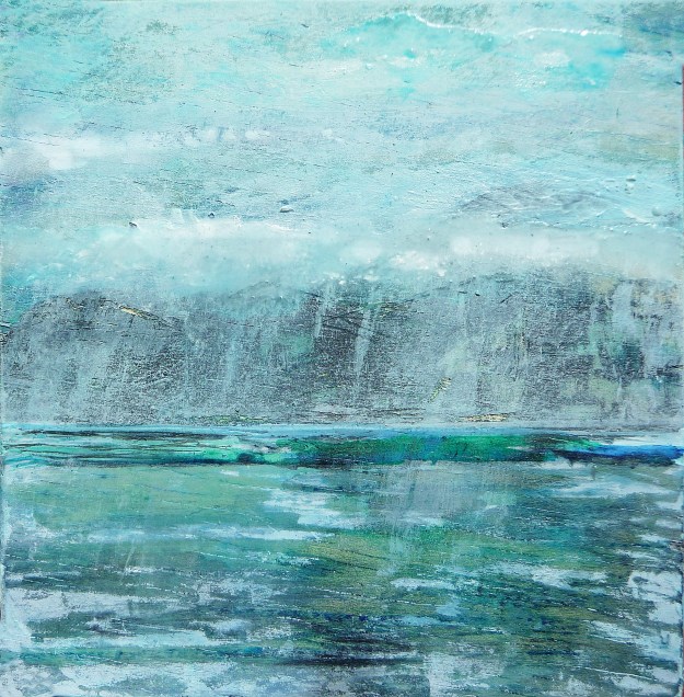 Eigg Series No. 26. Ink and acrylic on 5x5" wood