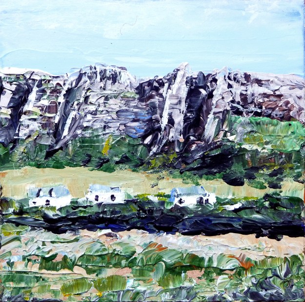 Eigg Series No. 36. Acrylic on 5x5" wood