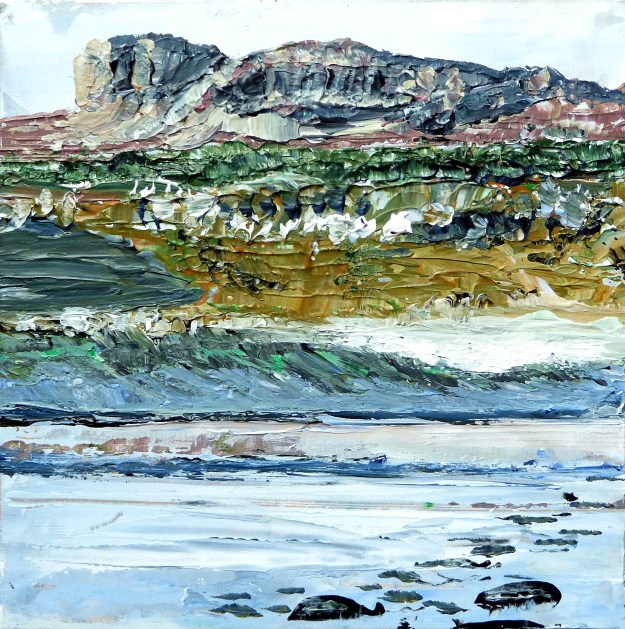 Eigg Series No. 37. Acrylic on 5x5" wood