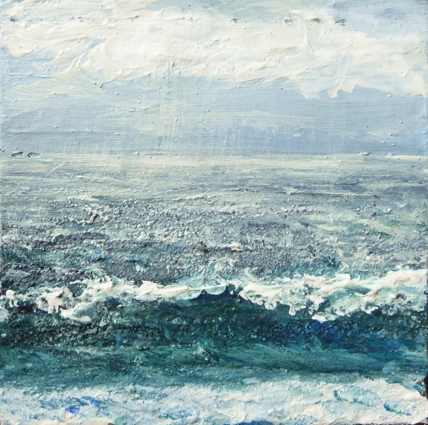 Eigg Series No. 40. Acrylic and sand on 5x5" wood