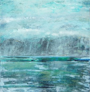 'Eigg Series No. 8'. Ink and acrylic on 5x5" wood