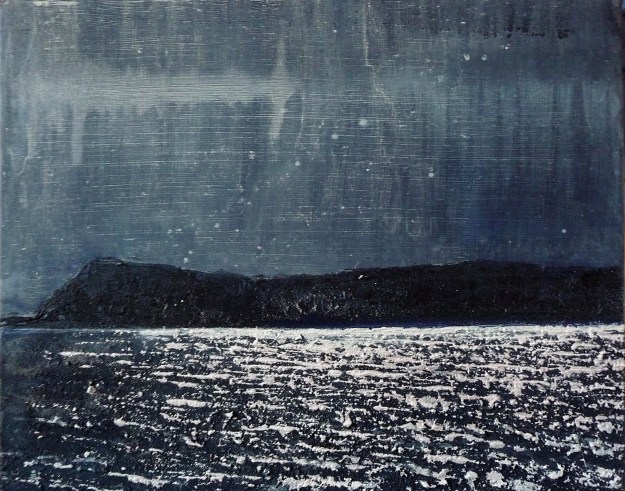 'Moonlight on Eigg'. Acrylic on 20x16" canvas