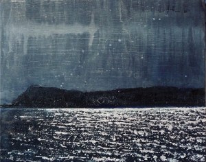  'Moonlight on Eigg'. Acrylic on 20x16" canvas
