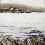 Sold. 'Harris (Sea Loch 1)' Mixed media on 10x10" wood. Rose Strang 2016
