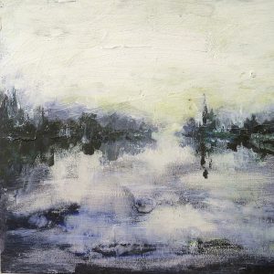 'Canalscapes 1'. Acrylic on 14x11" wood panel. Rose Strang 2017