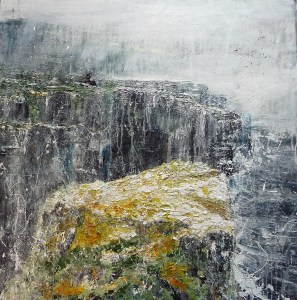 'North - Transmigration'. Mixed media on 40x40" redwood panel