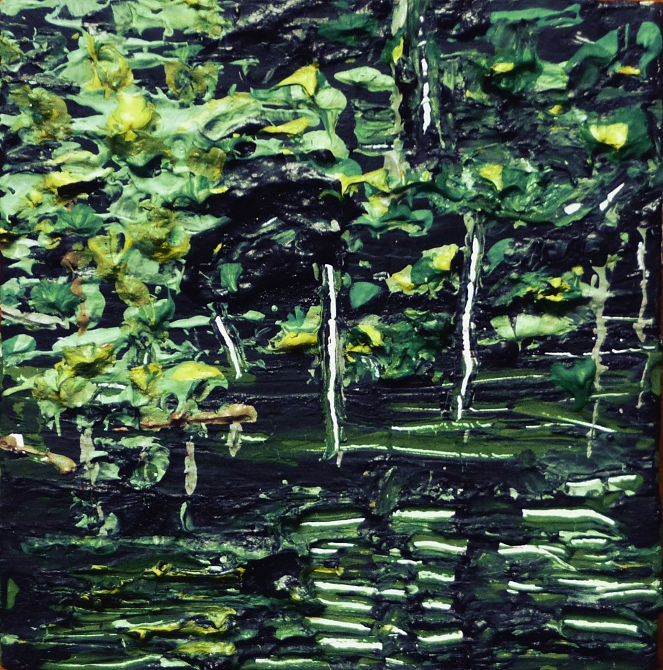 Sold. 'River Tweed near Peebles 2'. Acrylic on 5x5" wood. Rose Strang 2014