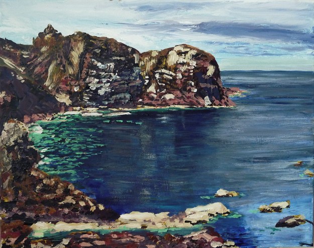 'St Abbs'. Acrylic on 20x16" canvas