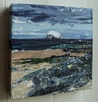 'North Berwick 1'. Acrylic on 5x5" wood (side view)
