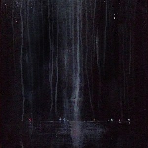 'Nocturn 6'. Mixed media on 20x16" canvas. Rose Strang 2016