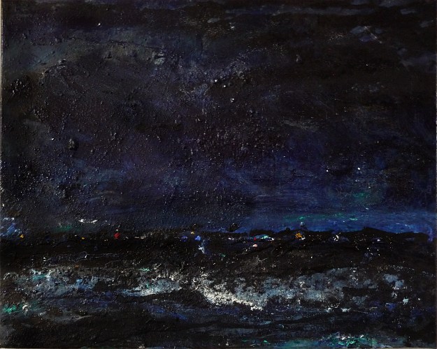 'Blue 2'. Mixed media on 20x16" canvas