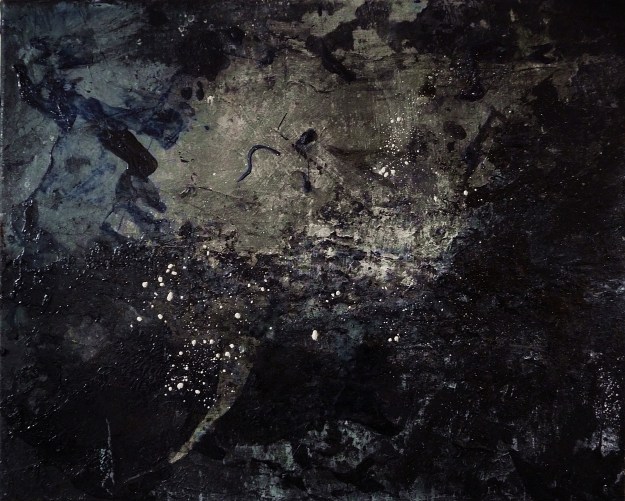 'Blue 3'. Mixed media on 20x16" canvas