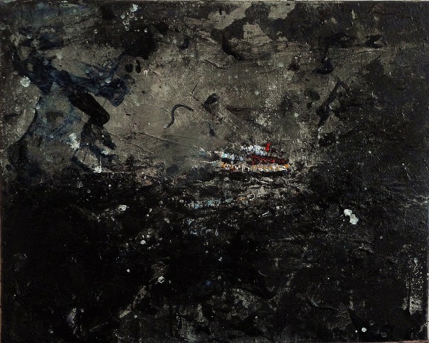 'Blue 3'. Mixed media on 20x16" canvas