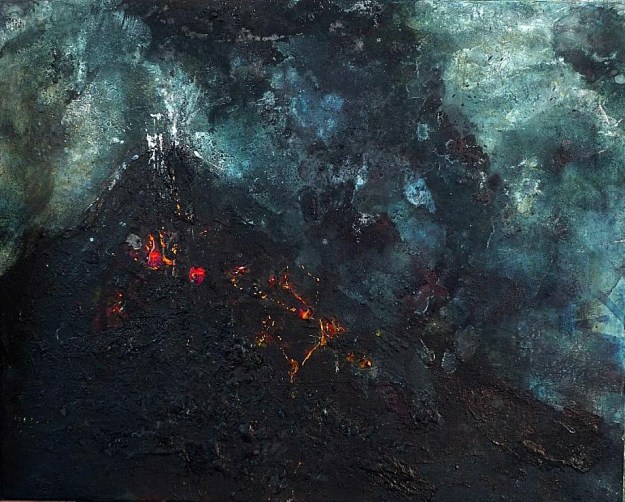 'Nocturnes 5'. Mixed media on 20x16" canvas