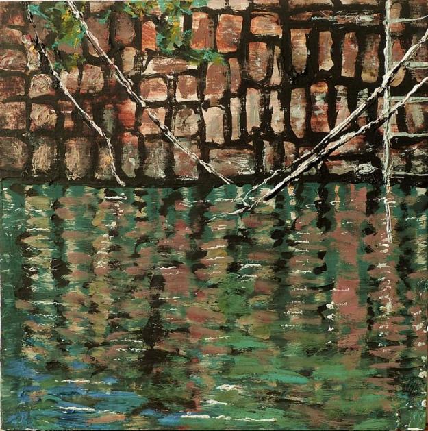 'Crail 5'. Mixed media on 8x8" wood