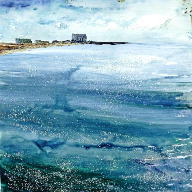 'Elie 1'. Mixed media on 8x8" wood panel