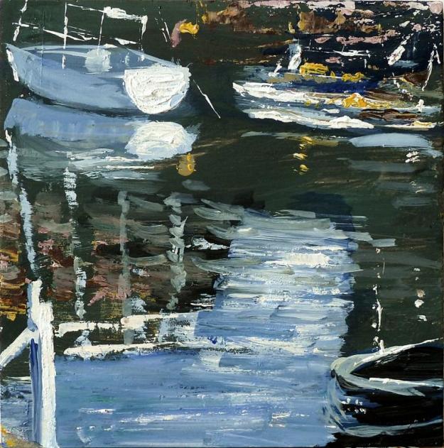 'North Berwick 2'. Mixed media on 8x8" wood