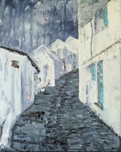 'Casares 6'. Mixed media on 20x16" canvas. Rose Strang 2016
