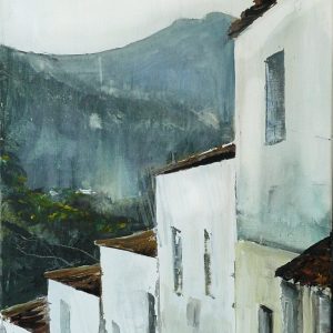 'Casares 4'. Mixed media on 20x16" canvas. Rose Strang 2016
