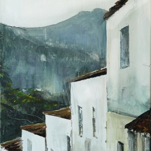 'Casares 4'. Mixed media on 20x16" canvas. Rose Strang 2016