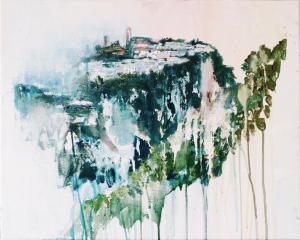 'Casares 5'. Mixed media on 20x16" canvas. Rose Strang 2016
