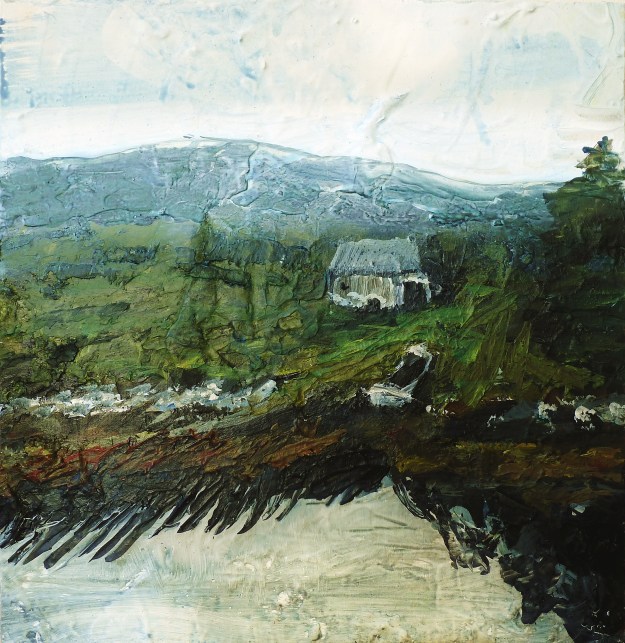 'Liceasto, Harris'. Mixed media on 10x10" wood