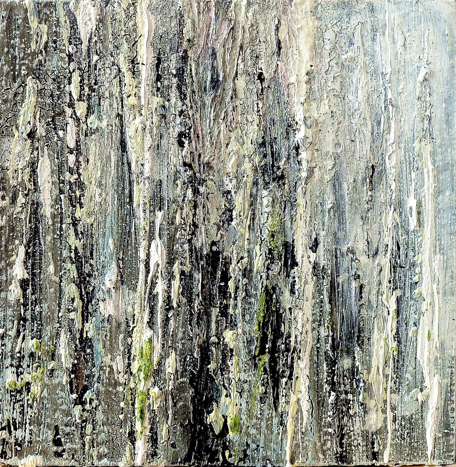 Sold. 'Callanish 2'. Mixed media on 5x5" wood. Rose Strang 2016