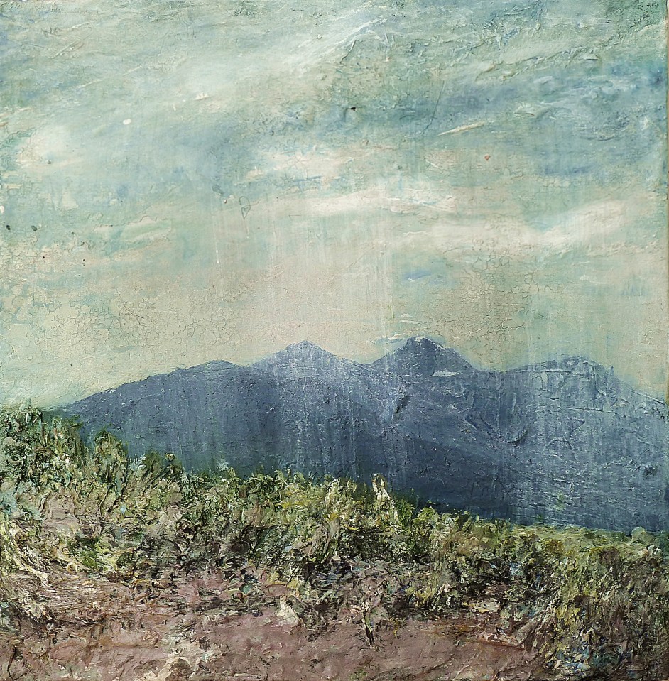 'View from Achnahaird Sand Dune'. Mixed media on 8x8" wood. Rose Strang 2016