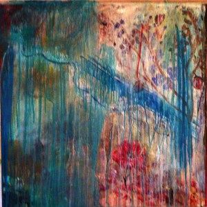 'Damascus 2'. Mixed media on 36x36" wood panel. Rose Strang 2016