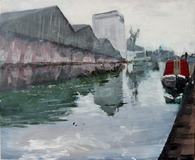 'Canal 3'. Acrylic on 14x12" wood panel