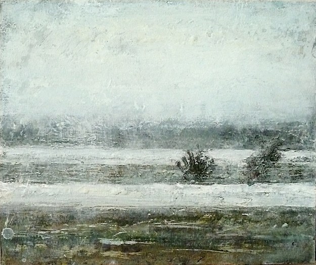 'Severn 2'. Mixed media on 14x11" wood panel