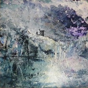 Sold. 'Winter 10. Sacred Well'. Mixed media on 10x10" wood panel. £150 (unframed) Rose Strang 2017