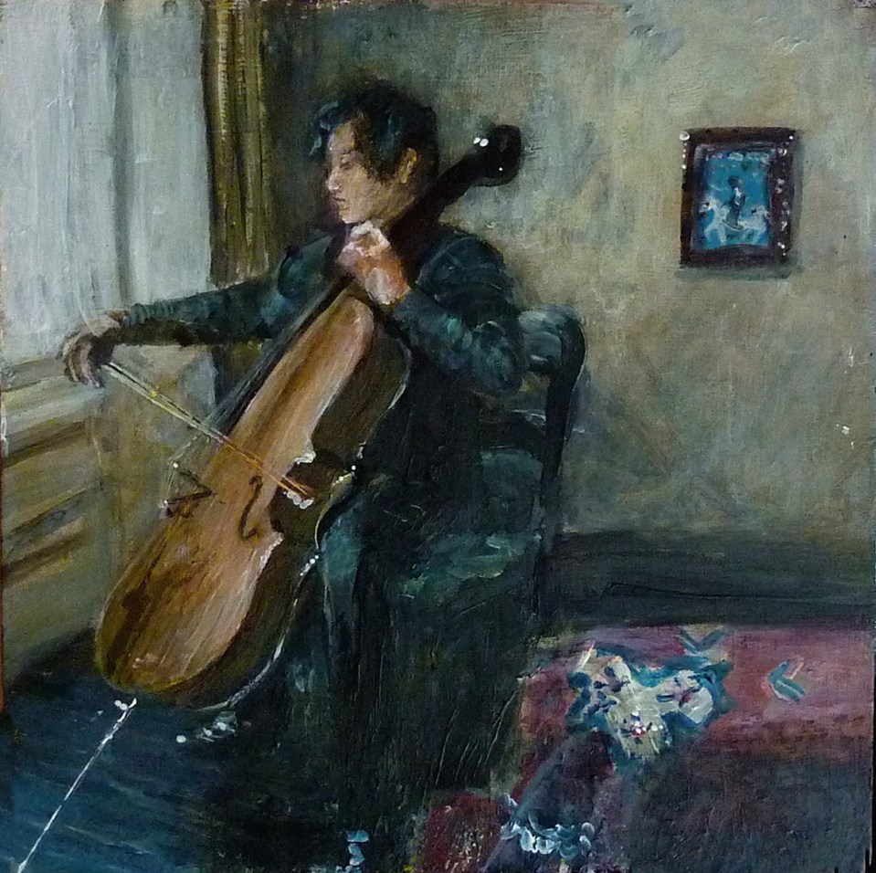 Sold. 'Winter 11. Baroque'. Mixed media on 10x10" wood panel. £150 (unframed) Rose Strang 2017