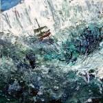 Mixed media on 10x10" wood panel. Rose Strang 2017