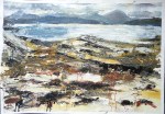 Sold. 'Early Evening, Coral Beach. Ardban'. Mixed media on 31x22" paper. Rose Strang 2019. £380