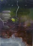 'Water of Leith. 8'. Oil on 7x5" wood. Rose Strang, May 2020.