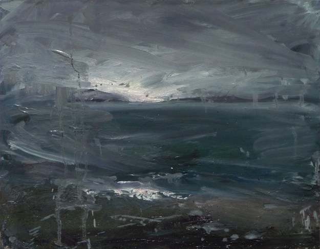 'Ardban Evening' Oil on 17x112 wood. Rose Strang 2020