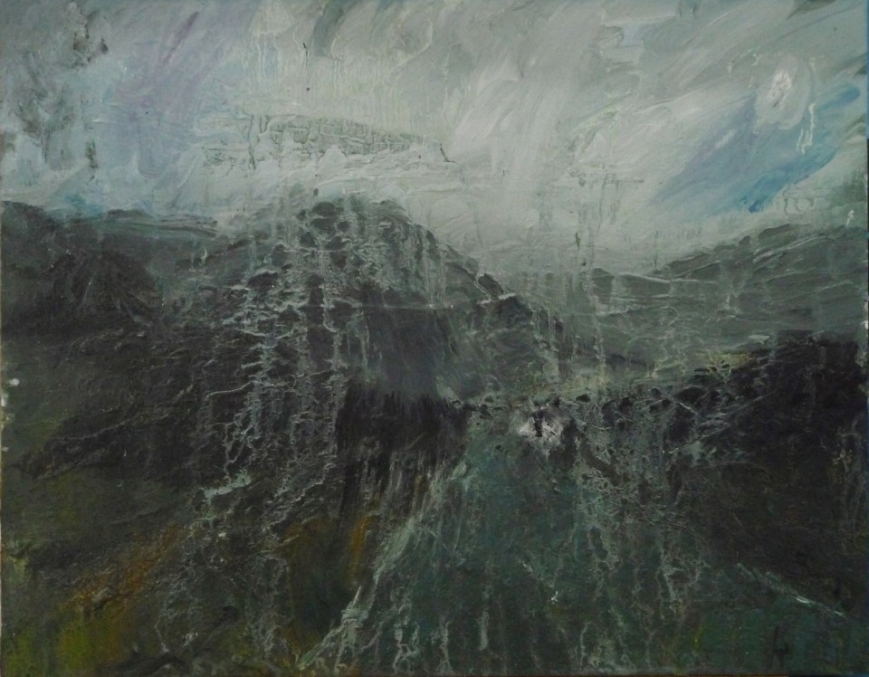 'Through Kintail 3' Oil on 14x11" wood. Rose Strang 2020