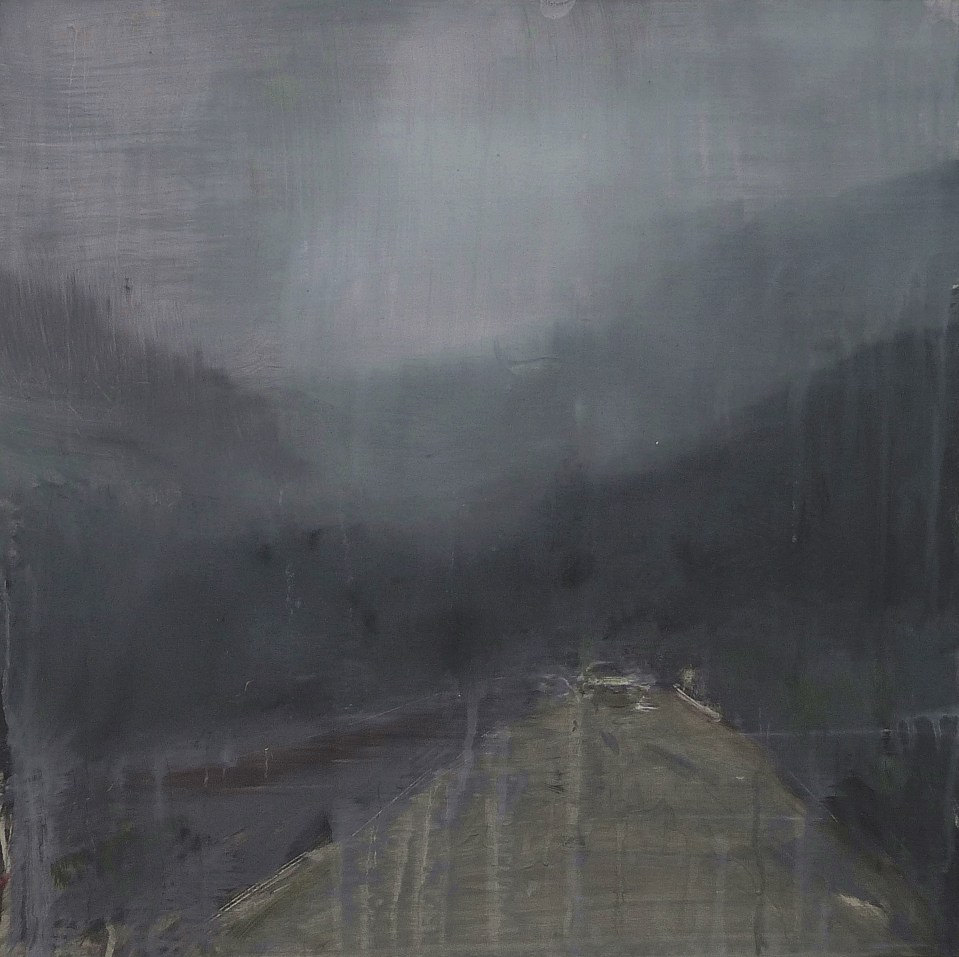 'T'Through Kintail 4'. Oil on 19x19" wood. Rose Strang 2020