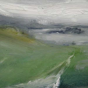'Coigach 3'. Oil on 5x7" wood. Rose Strang 2023