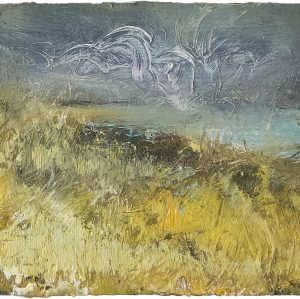 Aberlady. Winter I. Oil on 8×5.5 inch wood. Rose Strang 2024