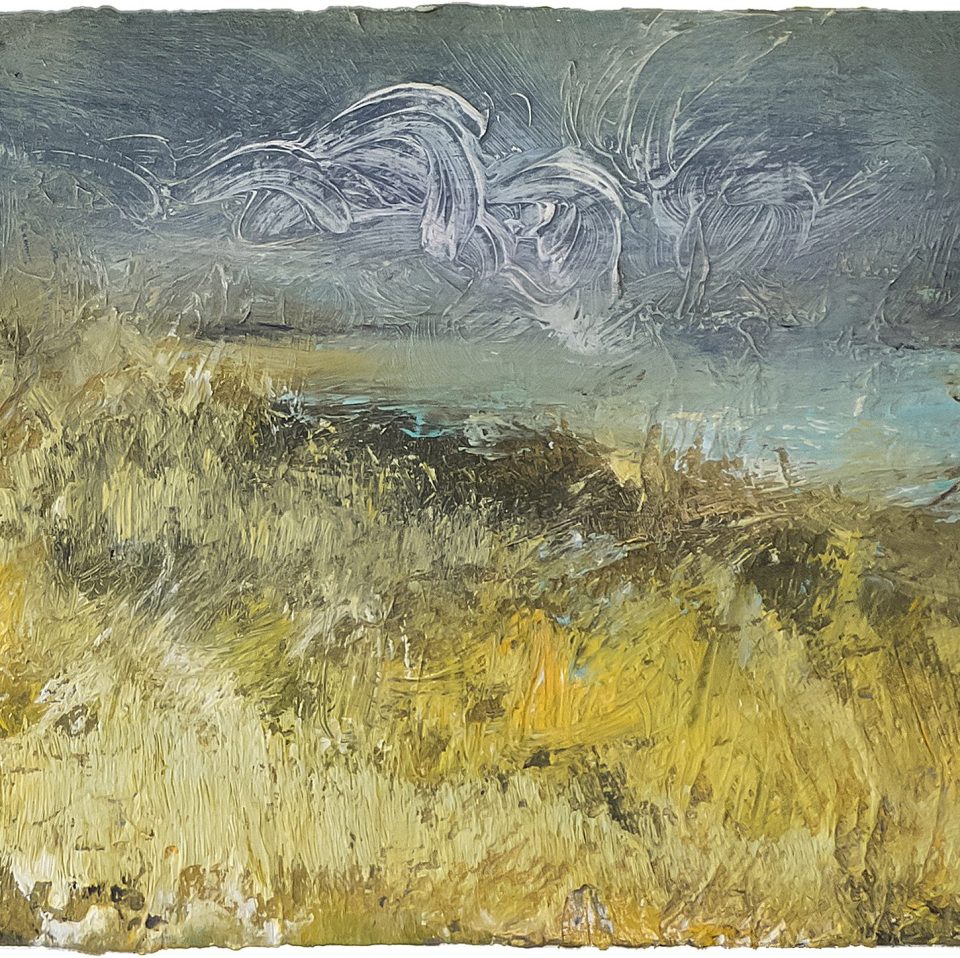 Aberlady. Winter I. Oil on 8×5.5 inch wood. Rose Strang 2024