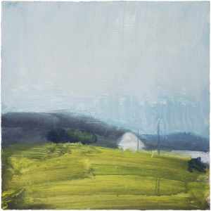 'Coigach 7'. Oil on 10x10" wood. Rose Strang 2023