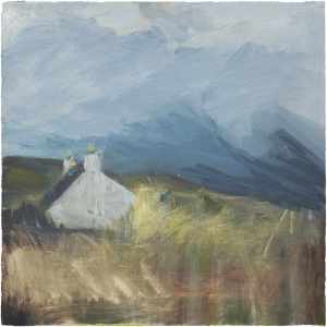 ‘Coigach 8’. Oil on 10×10″ wood. Rose Strang 2023