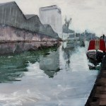 'Canalscapes 5'. Acrylic on 14x12" wood panel. Rose Strang 2017