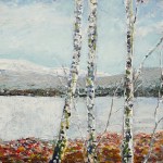 Silver Birch. Acrylic on 10x10" wood. Rose Strang 2013